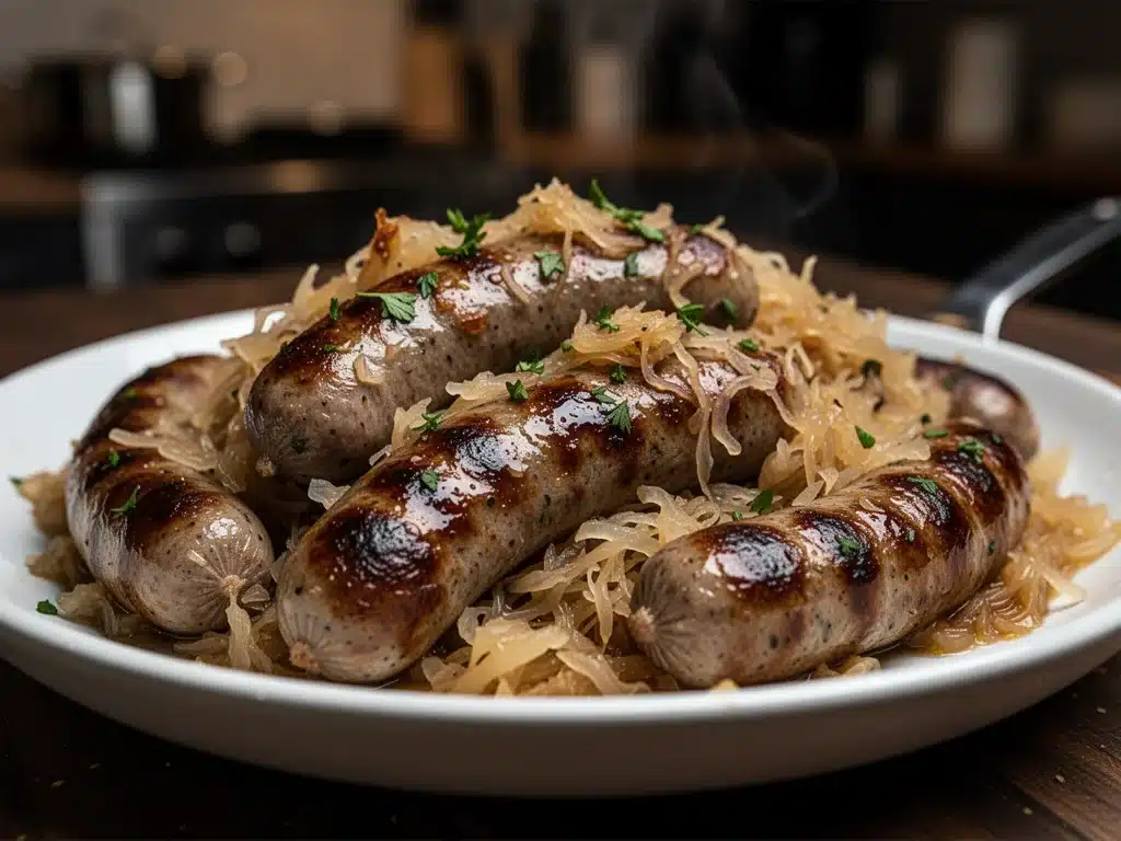 Bavarian Bratwurst and Sauerkraut Skillet - featured image