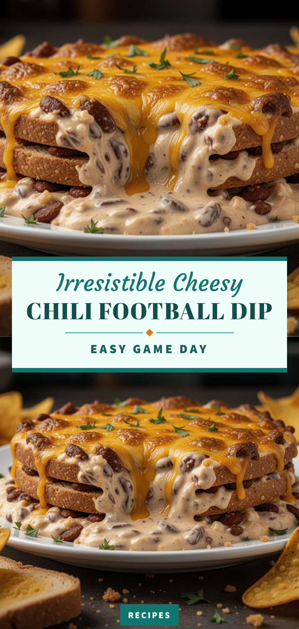 creamy chili cheese football dip recipe