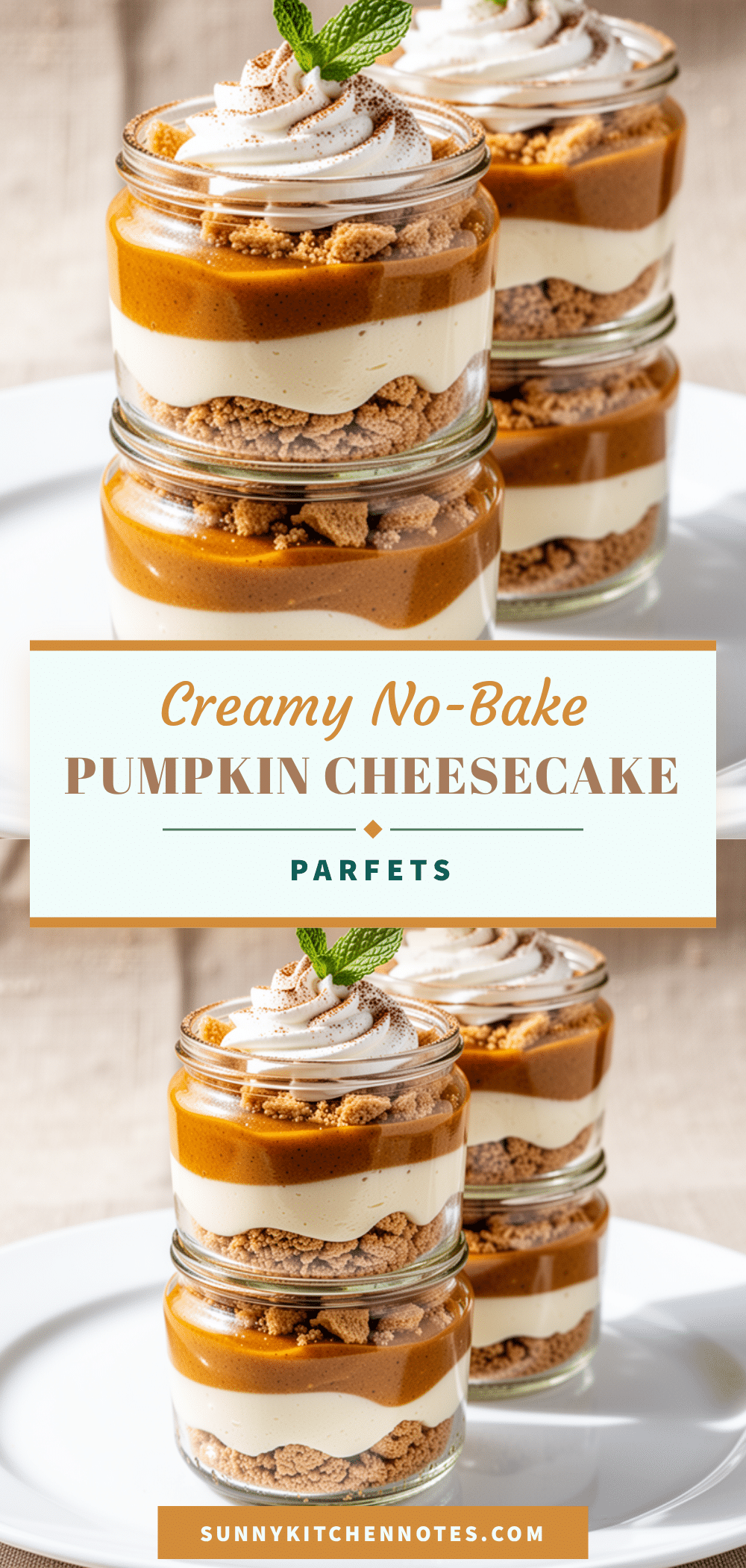 creamy no-bake pumpkin cheesecake parfaits recipe