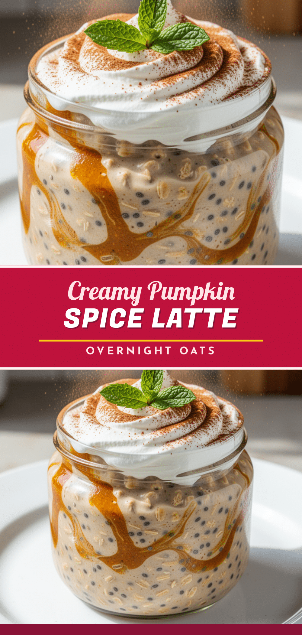 creamy pumpkin spice latte overnight oats recipe