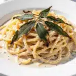 creamy spaghetti squash alfredo - featured image