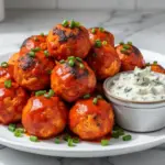 crispy buffalo chicken meatballs - featured image