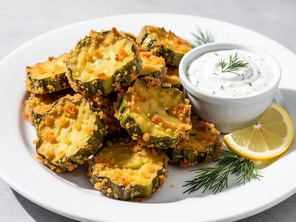 crispy fried pickles with ranch preparation steps