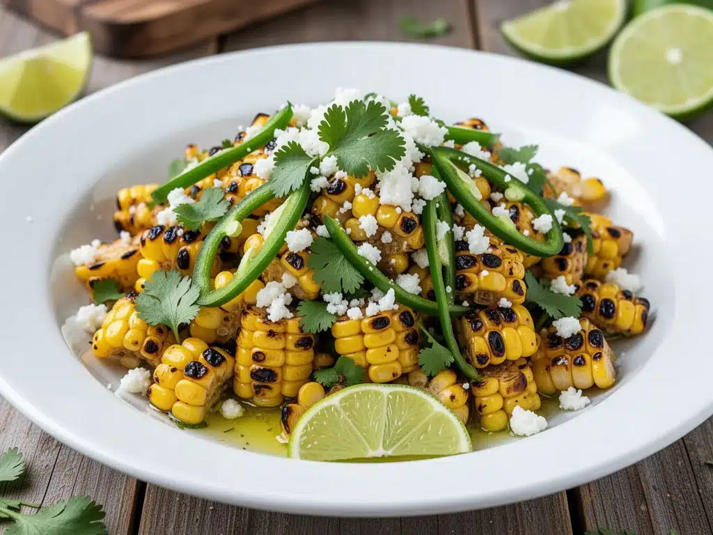 crispy grilled elote corn salad - featured image