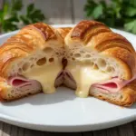 crispy ham and cheese croissant sandwiches - featured image