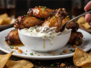 crispy honey garlic baked chicken wings - featured image