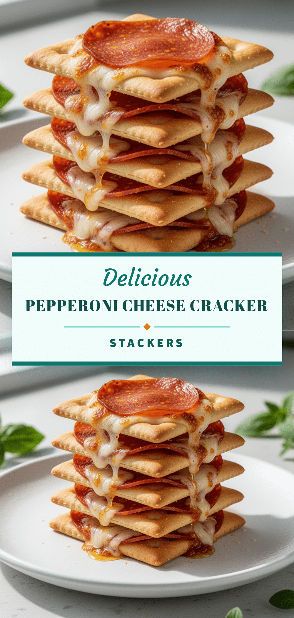 Crispy Pepperoni Cheese Cracker Stackers recipe