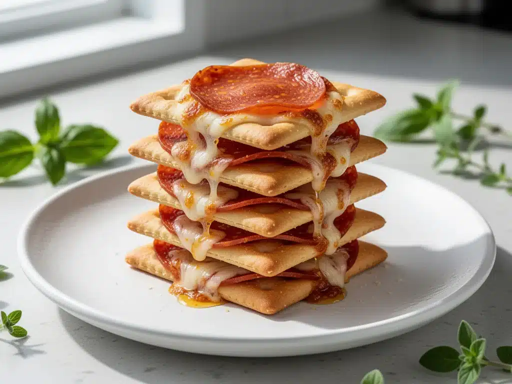 Crispy Pepperoni Cheese Cracker Stackers - featured image