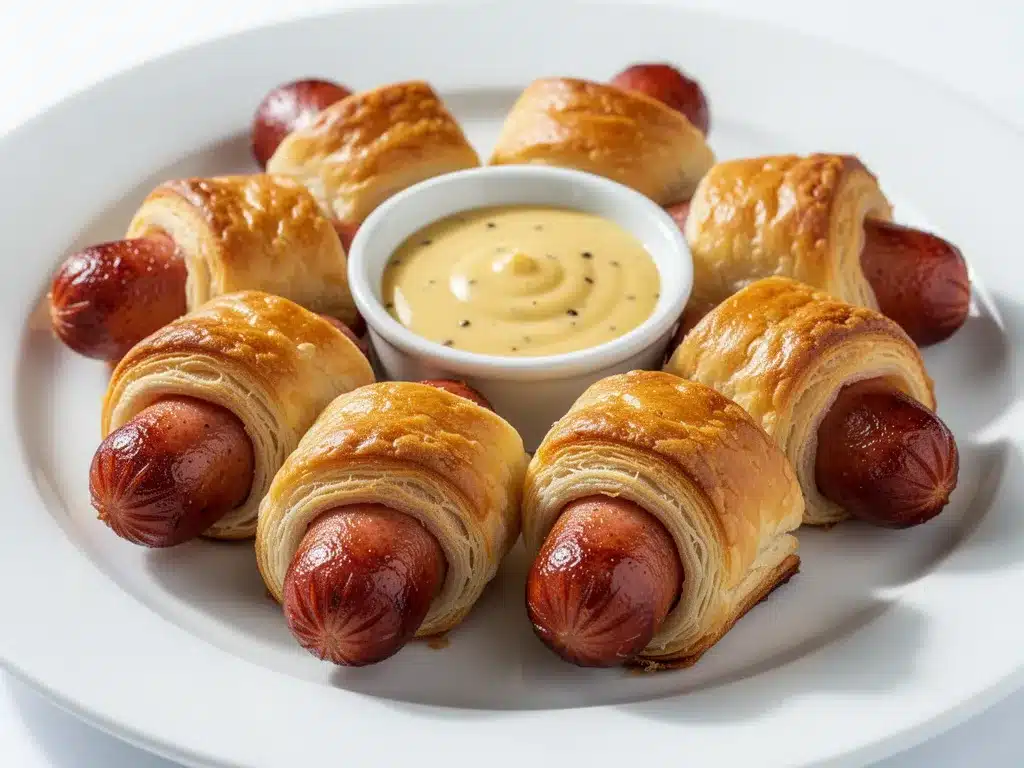 crispy smoked sausage pigs in a blanket preparation steps