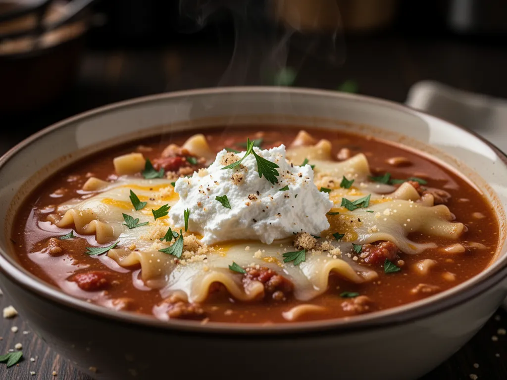 crockpot lasagna soup preparation steps