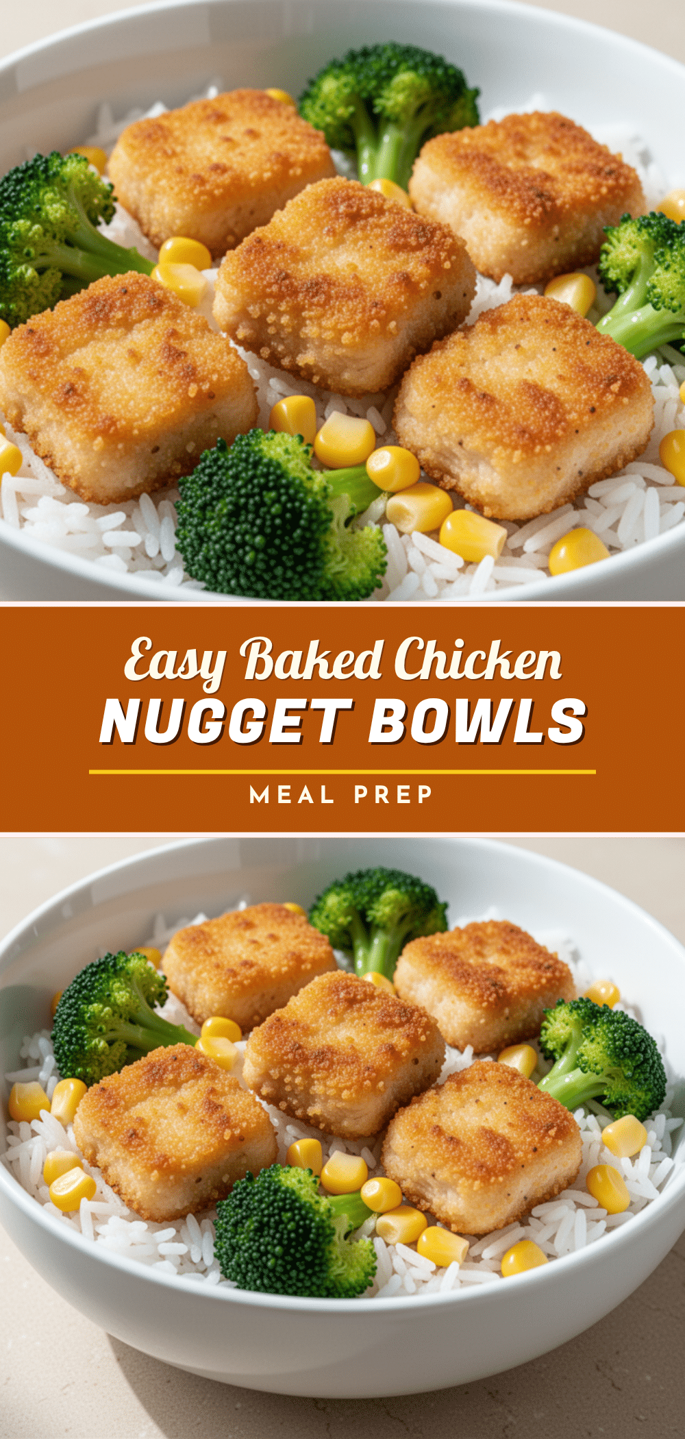 Easy Baked Chicken Nugget Meal Prep Bowls recipe