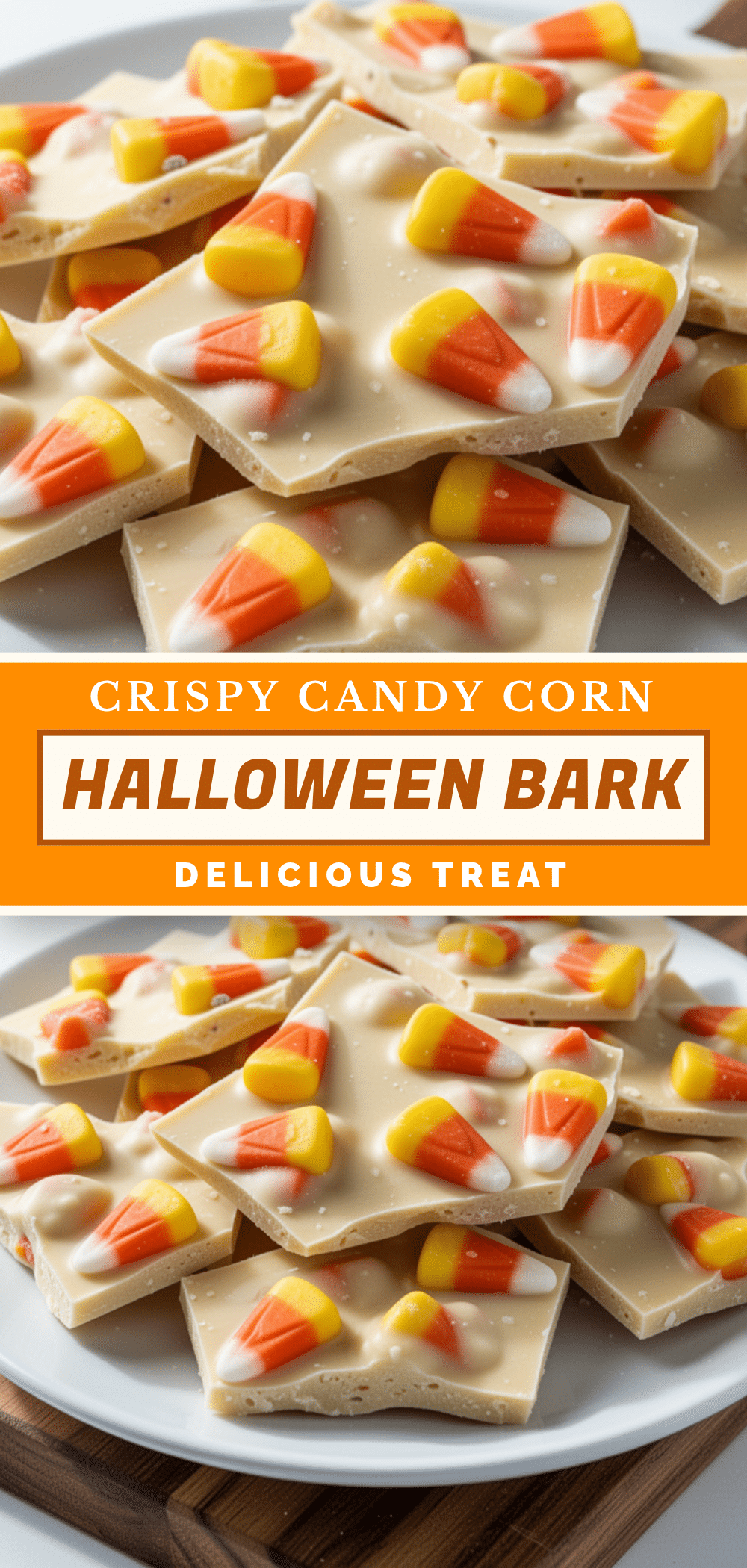 Easy Candy Corn Halloween Bark recipe