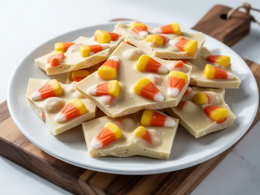 Easy Candy Corn Halloween Bark - featured image