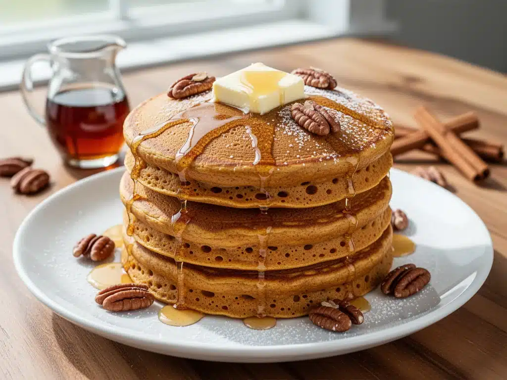 fluffy pumpkin spice pancakes - featured image
