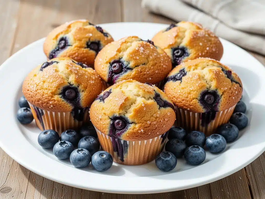 fluffy small-batch blueberry muffins - featured image