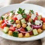 fresh greek chickpea salad - featured image