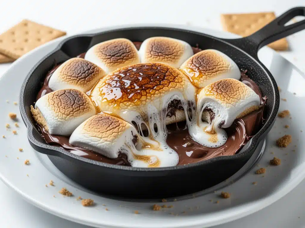 Gooey Cast Iron Skillet Smores Dip - featured image