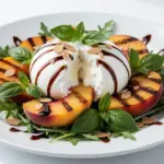 grilled peach burrata salad - featured image