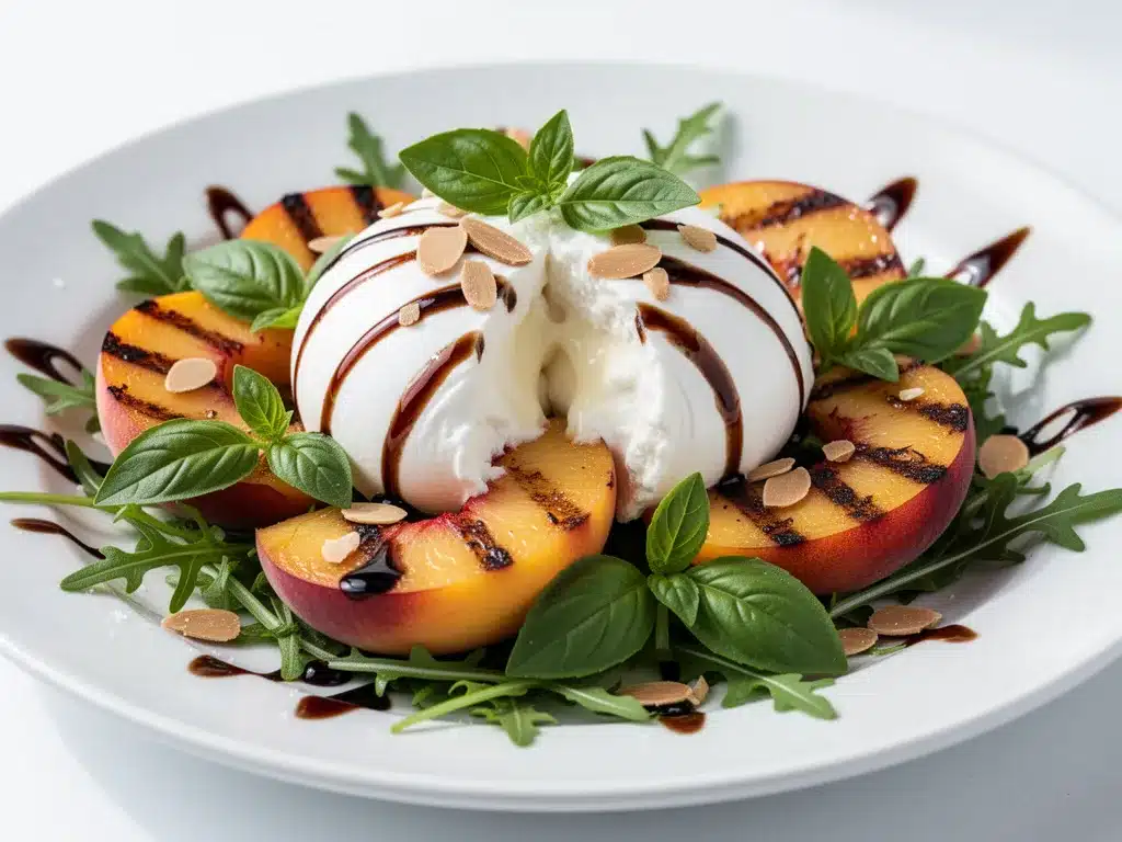 grilled peach burrata salad preparation steps