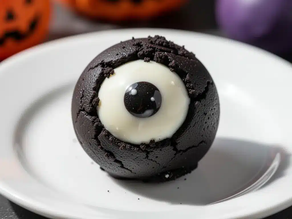 Halloween Oreo truffle eyeballs preparation steps