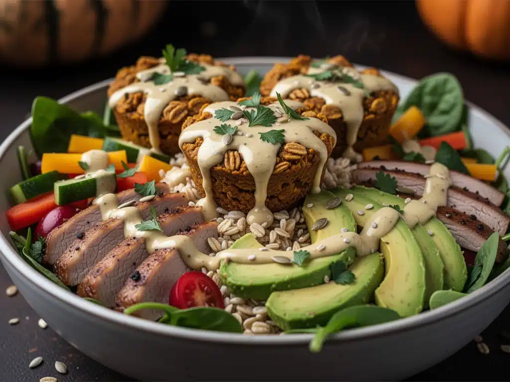 healthy pumpkin baked oatmeal cups - featured image
