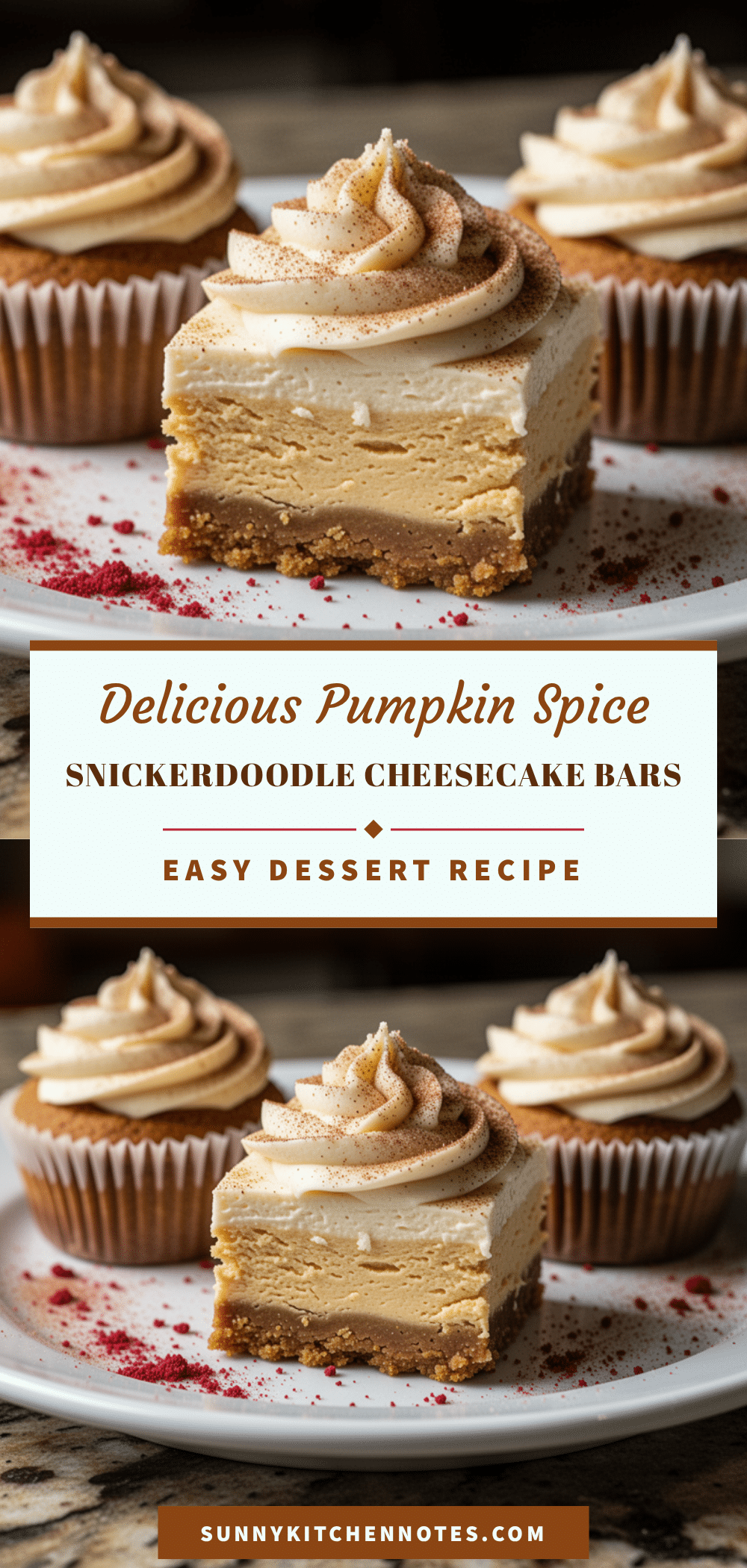 pumpkin spice snickerdoodle cheesecake bars recipe