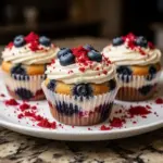 red white and blueberry trifle - featured image