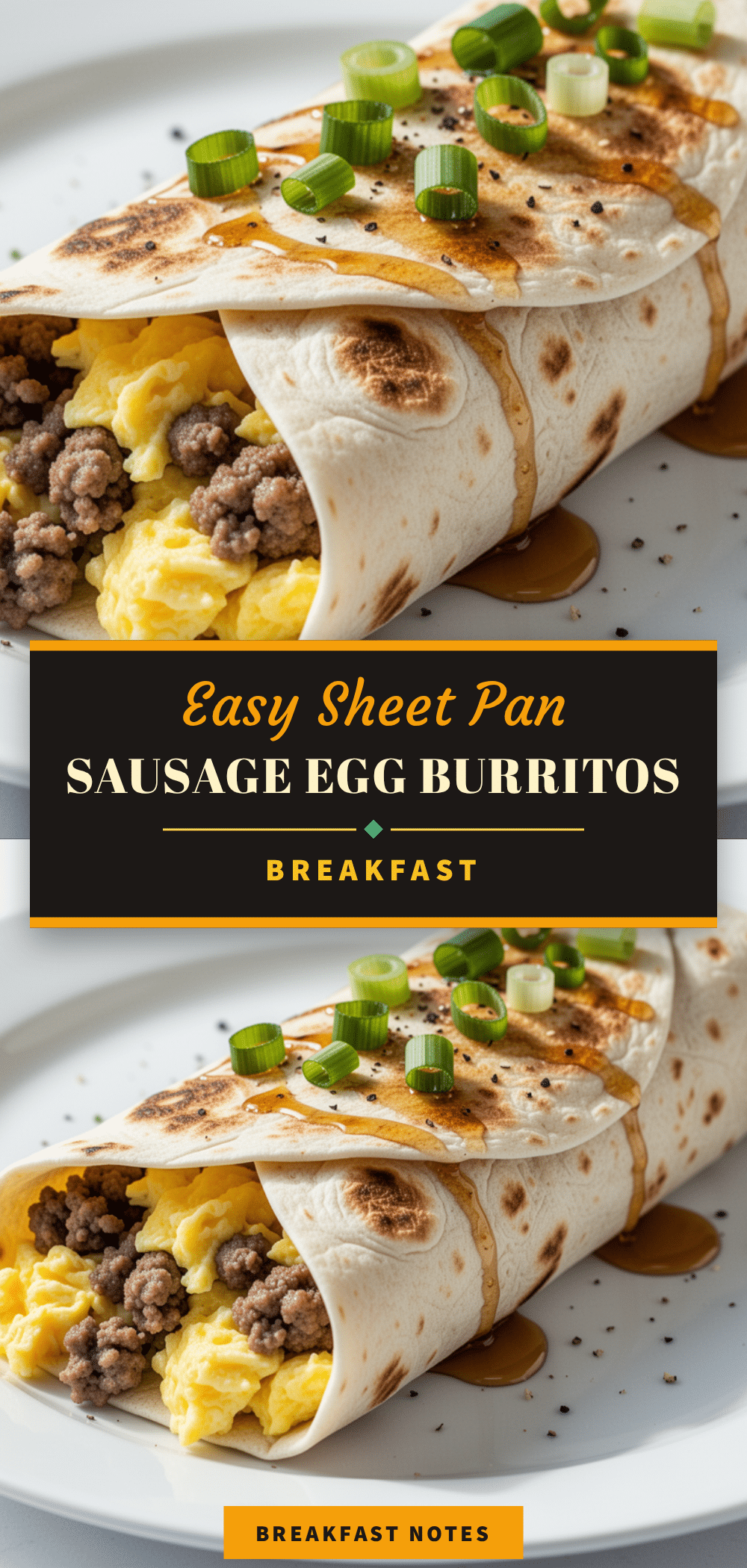 sheet pan sausage and egg breakfast burritos recipe