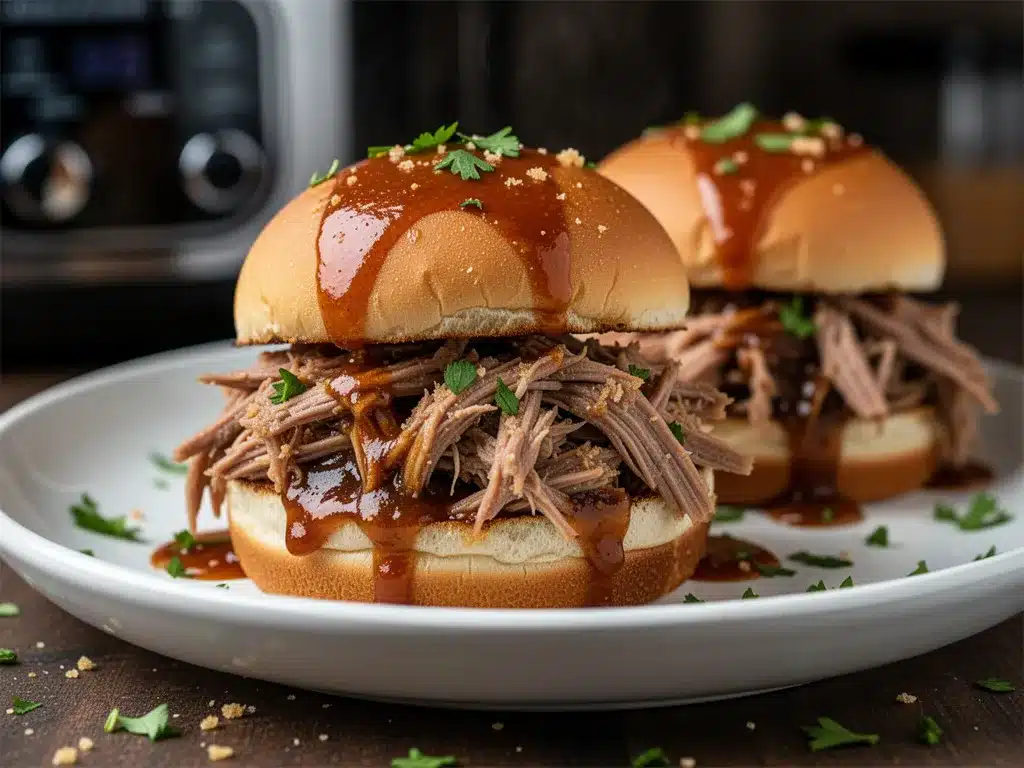 slow cooker pulled pork sliders preparation steps