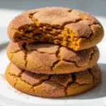 soft chewy pumpkin snickerdoodle cookies - featured image