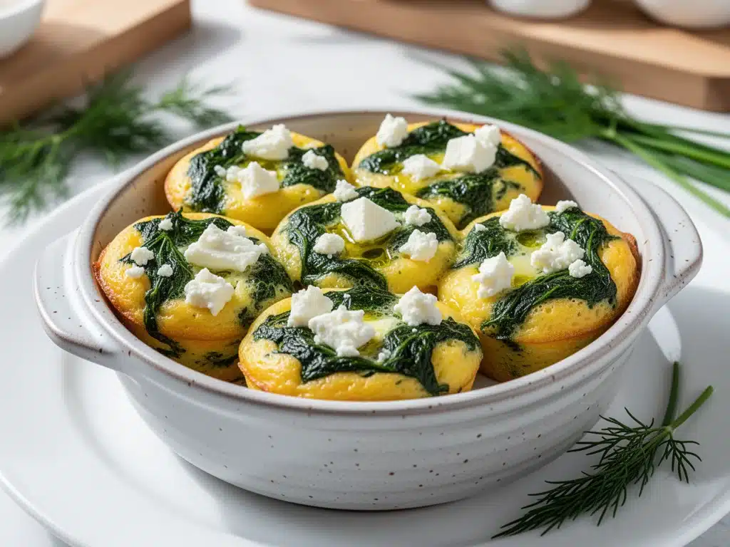 spinach feta egg muffins - featured image